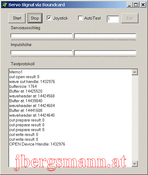 Bild screen.GIF Servo Ansteuerung über Soundkarte Screenshot